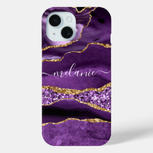 Agate Lila Gold Individuelle Name iPhone Case