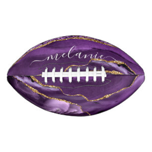 Agate Lila Violet Gold Glitzer Geode Ihr Name Football