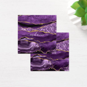Agate Lila Violet Gold Glitzer Geode Individuelle 