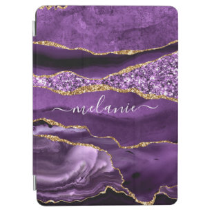 Agate Lila Violet Gold Glitzer Geode Individuelle  iPad Air Hülle