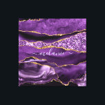 Agate Lila Violet Gold Glitzer Geode Individuelle  Leinwanddruck<br><div class="desc">Agate Lila Violet Gold Glitzer Geode Individuelle Name Sparkle Marmor Personalisiert Geburtstag - Geburtstag oder Hochzeitsgeschenk / Beides - Fügen Sie Ihren Namen - Text oder Entfernen - Make Your Special Gift - Neu vergrössern und verschieben oder entfernen und fügen Sie Text / Elemente mit Anpassungstool. Design von MIGNED. Bitte...</div>