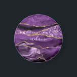Agate Lila Violet Gold Glitzer Geode Individuelle  Magnet<br><div class="desc">Agate Lila Violet Gold Glitzer Geode Individuelle Name Sparkle Marmor Personalisiert Geburtstag - Geburtstag oder Hochzeitsgeschenk / Beides - Fügen Sie Ihren Namen - Text oder Entfernen - Make Your Special Gift - Neu vergrössern und verschieben oder entfernen und fügen Sie Text / Elemente mit Anpassungstool. Design von MIGNED. Bitte...</div>