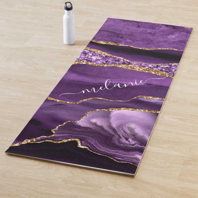 Agate Lila Violet Gold Individuelle Name Yoga Mat Yogamatte (Beispiel)