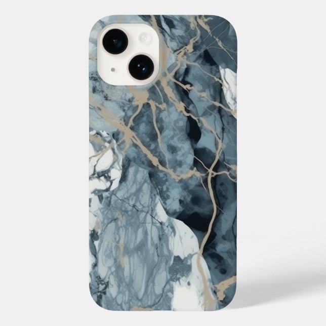 Agate Marble Inspiriert Luxury Texture Blue Case-Mate iPhone Hülle (Rückseite)
