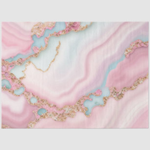 Agate Marble Modern Blue Pink Gold Collection Seidenpapier