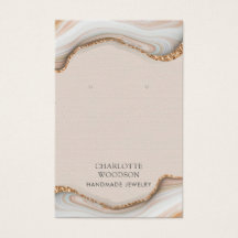 Agate Marble Rosa Blush Geode Earring Display Card