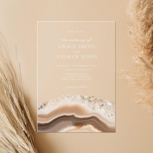 Agate Marble Wedding Acryleinladungen (Von Creator hochgeladen)