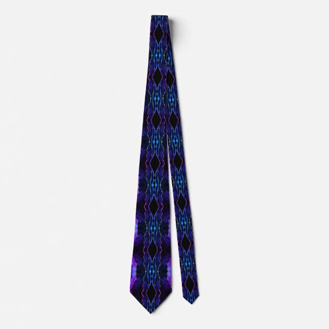 Agate Navy Blue Lila Gold Marble Neck Tie Krawatte (Vorderseite)