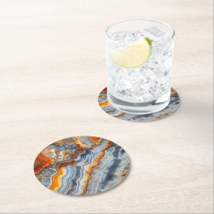 Agate Pattern Runder Pappuntersetzer