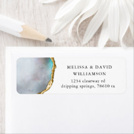 Agate Pearl Golden Return Address Label