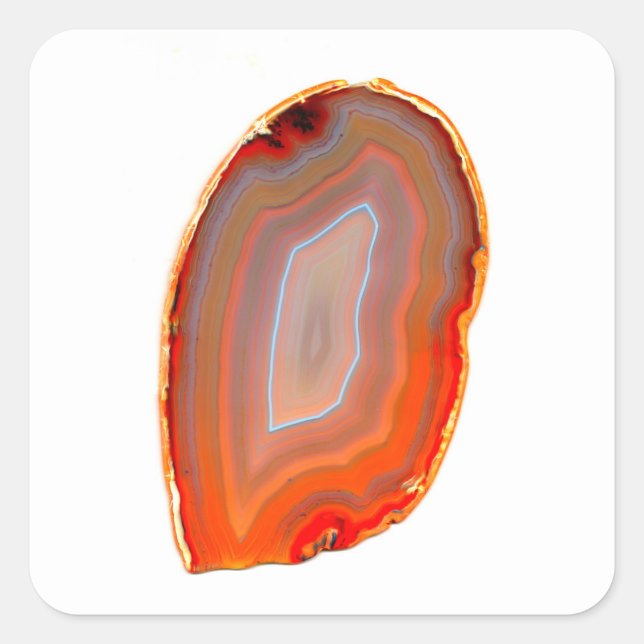Agate Red Quadratischer Aufkleber (Vorderseite)