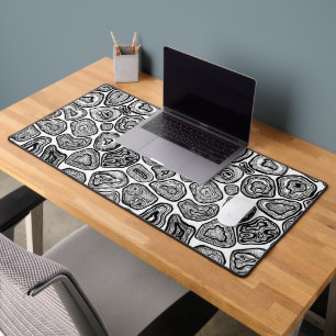 Agate-Scheiben in Schwarz-Weiß Schreibtischunterlage