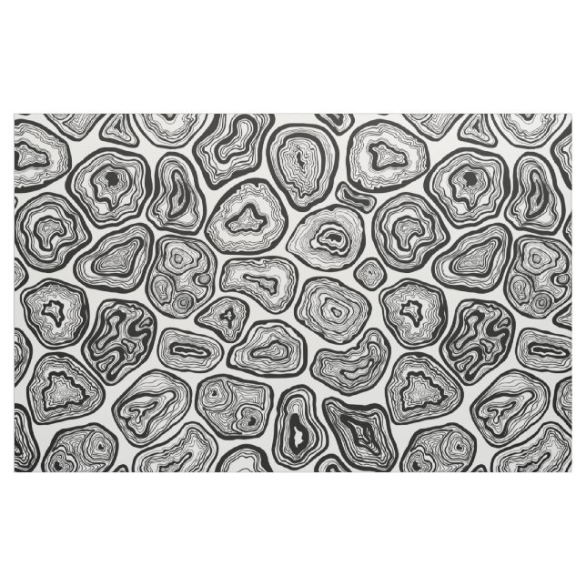 Agate-Scheiben in Schwarz-Weiß Stoff (Fat Quarter (45,7 x 55,9 cm))