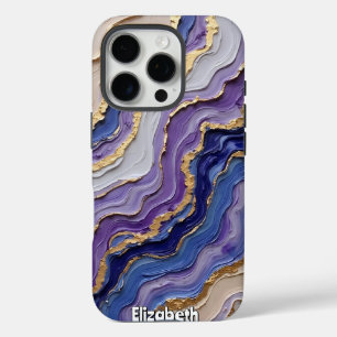 Agate Slice Abstrakt in Lila iPhone 16 Pro Hülle