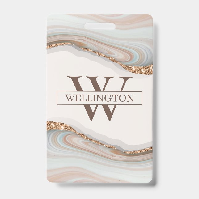 Agate Stone Marble Abzeichen Ausweis (Vorderseite)