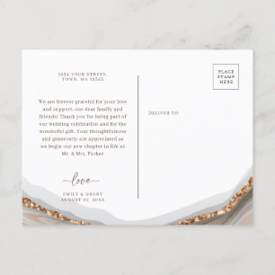 Agate Stone Marble Danke, Postcard Einladungspostkarte