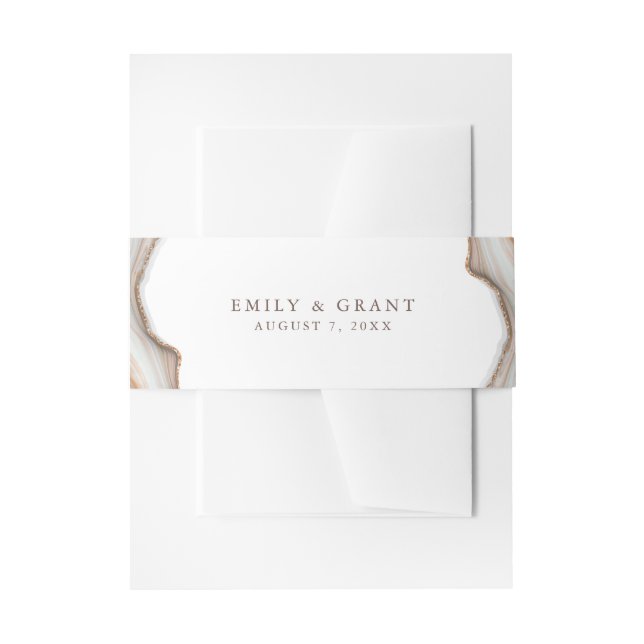 Agate Stone Marble Einladung Bauchband Einladungsbanderole (Vorderseite Beispiel)