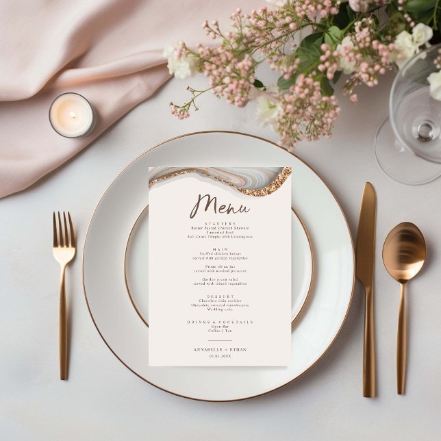 Agate Stone Marble Menu Card (Von Creator hochgeladen)