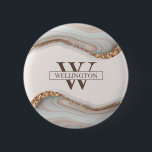 Agate Stone Marble Monogram Name Abzeichen Button<br><div class="desc">Dieses Abzeichen wurde für die Koordination mit unserer Natural Marble Agate Collection entwickelt und verfügt über ein Monogramm mit Namen auf einer wunderschönen Marmoragattextur. Für eine erweiterte Anpassung dieses Designs, z.B. das Ändern des Layouts, des Schriftartes oder der Textgröße, klicken Sie bitte auf den obigen Button "KENNEN". Bitte kontaktieren Sie...</div>