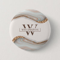 Agate Stone Marble Monogram Name Abzeichen