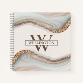 Agate Stone Marble Monogram Name Notizbuch