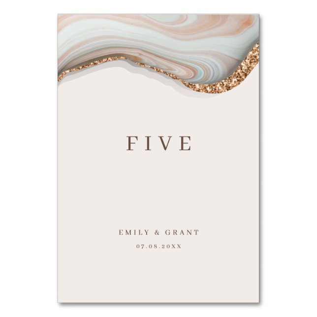 Agate Stone Marble Tischnummer (Vorderseite)