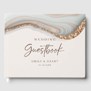 Agate Stone Marble Wedding Gäestbook Gästebuch