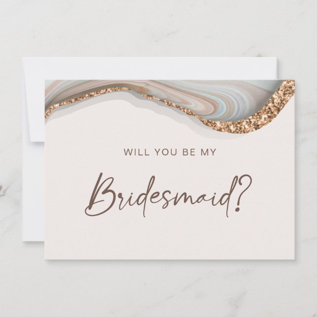 Agate Stone Marble wird meine Bridesmaid Card sein Dankeskarte (Vorderseite)