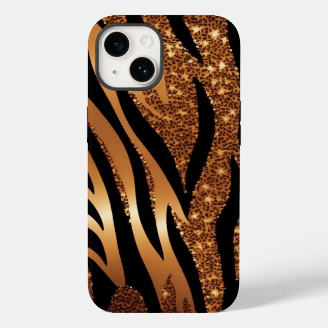 Agate Tiger Blue Glitzer iPhone Mate Tough Case (Rückseite)