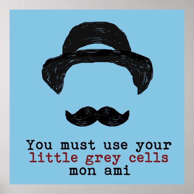 Agatha Christie Hercule Poirot Little Gray Cells Poster (Vorne)