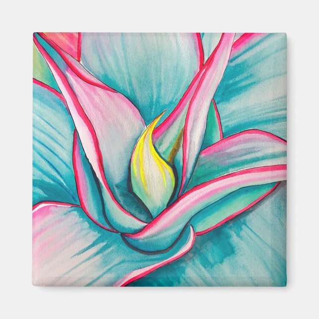Agave Aquarellkunst Magnet (Vorne)