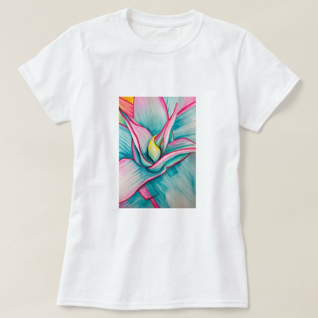 Agave Aquarellkunst T-Shirt (Design vorne)