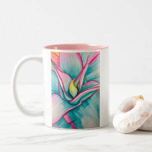 Agave Aquarellkunst Zweifarbige Tasse