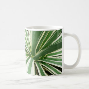 Agave Pflanze grün und weiß gestrichen Kaffeetasse