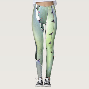 Agave Pflanze Succulent Blue Cacti Botanische Wüst Leggings