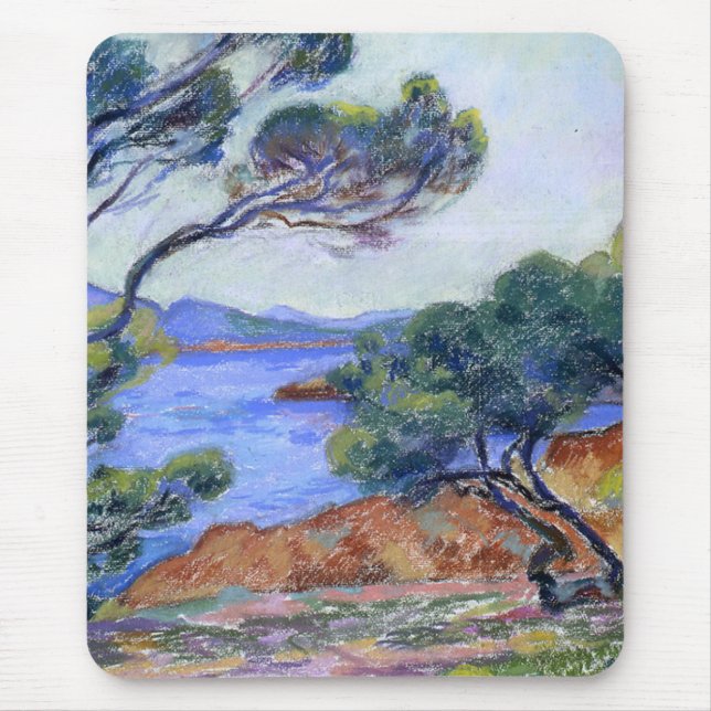 Agay, Landschaftsgemälde von Armand Guillaumin Mousepad (Vorne)