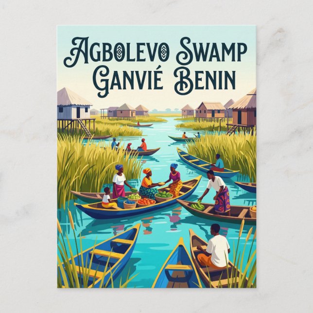 Agbolevo-Sumpf Benin Postkarte (Vorderseite)