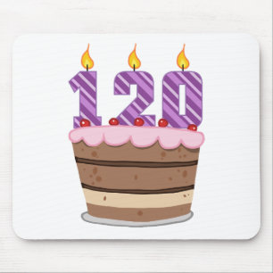 Age 120 on Birthday Cake Mousepad
