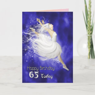 Age 65, leaping ballerina birthday card karte
