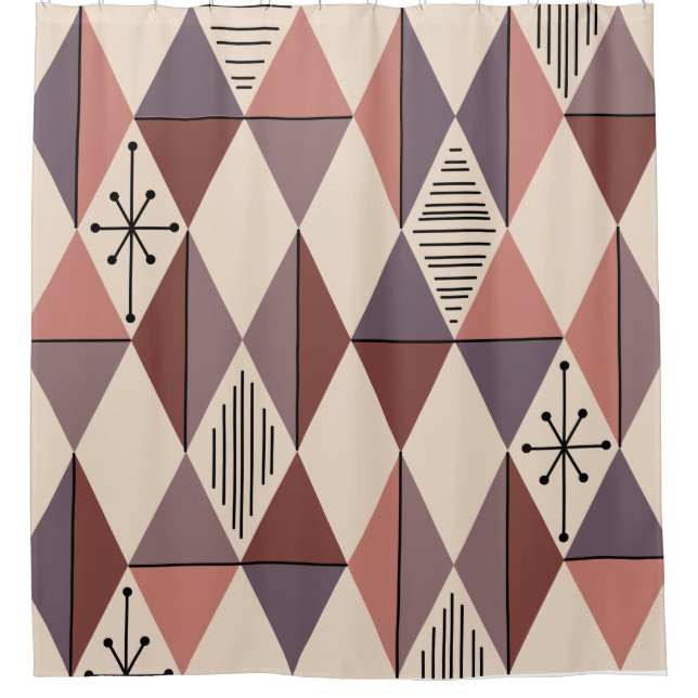 Age Art Diamonds Mauve Lmon Pink Duschvorhang (Vorderseite)