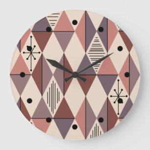 Age Art Diamonds Mauve Lmon Pink Große Wanduhr