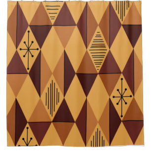 Age Art Diamonds Ochre Maroon Duschvorhang