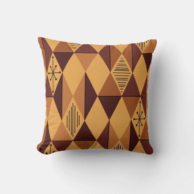 Age Art Diamonds Ochre Maroon Kissen (Vorderseite)