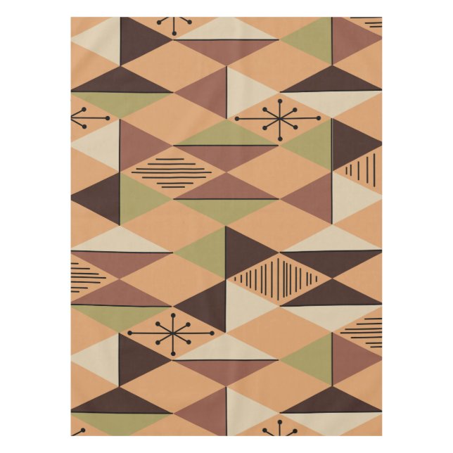 Age Art Diamonds Orange Brown Green Tischdecke (Vorderseite)