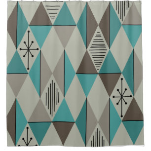 Age Art Diamonds Türkis Gray Duschvorhang