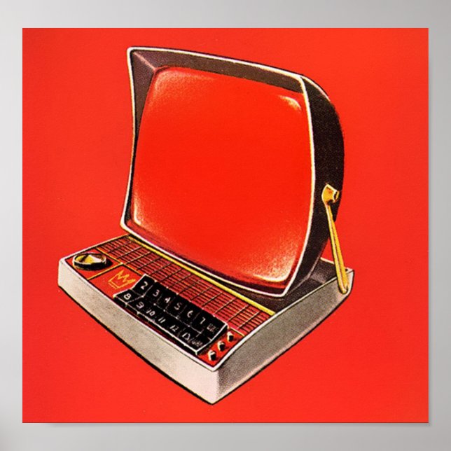 Age Futuristic Computer Schreibmaschine Poster (Vorne)