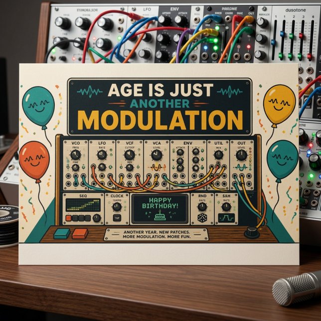 Age Is Just Another Modulation! 🎛️🎂 Postkarte (Von Creator hochgeladen)