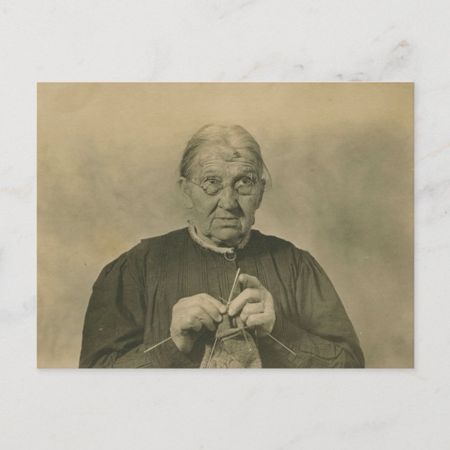 Age Knitting Granny 1910 Falten Charakterstudie Postkarte (Vorderseite)
