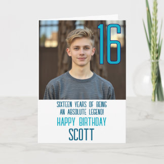 Age Sixteen Photo Birthday Card Karte