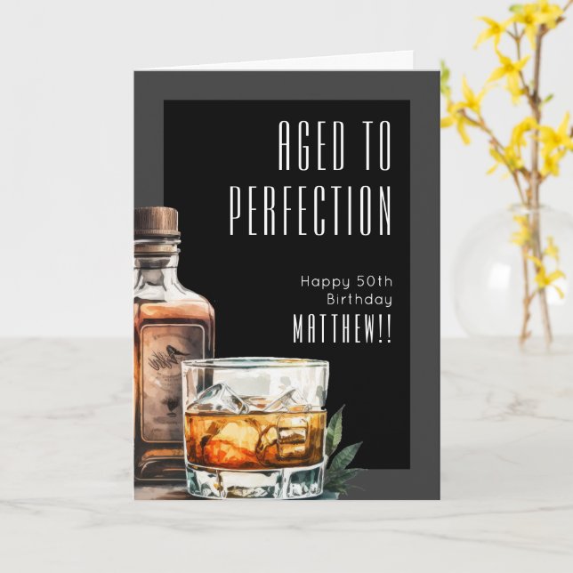 Aged To Perfection Birthday Karte (Gelbe Blume)